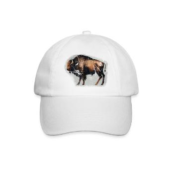 Bison Buffalo Bison Peinture grotte - Casquette classique - blanc/blanc - Devant