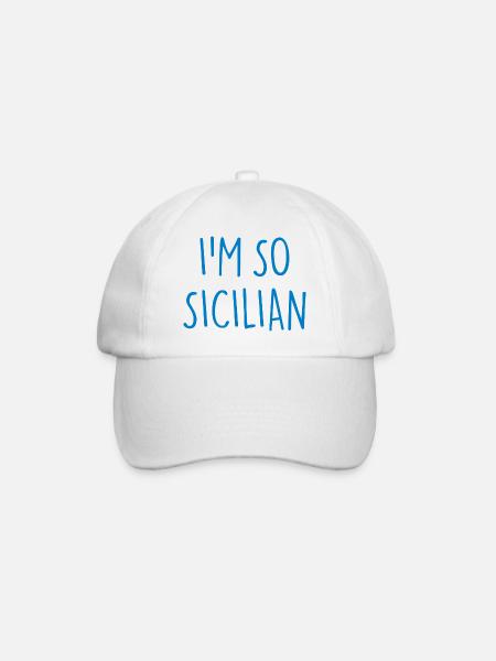 I'M SO SICILIAN Sizilien - Baseballkappe - Weiß/Weiß