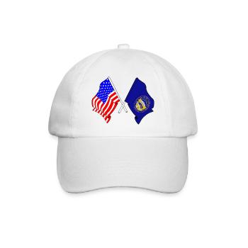 Drapeau des États-Unis et du Nebraska croisé - Casquette classique - blanc/blanc - Devant