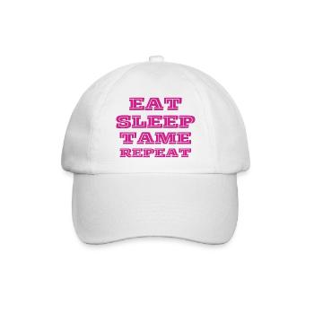 Eat, Sleep, Tame, Repeat!- PINK - Baseballkappe - Weiß/Weiß - Vorne
