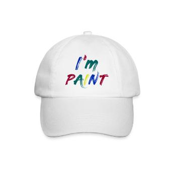 JE SUIS PEINTRE - J’adore peindre au doigt – Peintures au doigt - Casquette classique - blanc/blanc - Devant