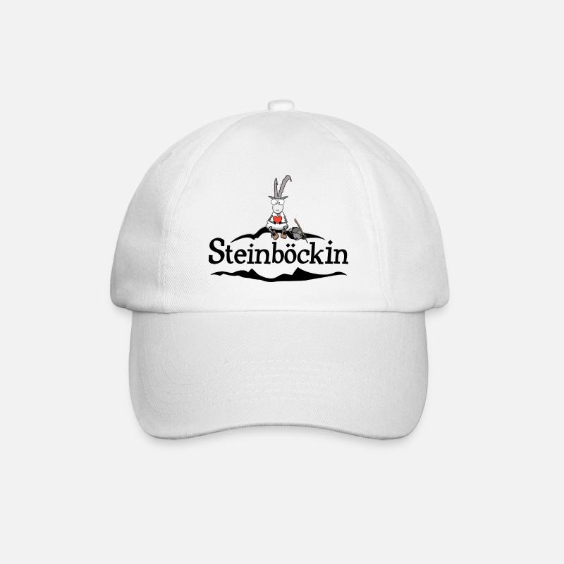 Steinbock - Baseballkappe - Weiß/Weiß