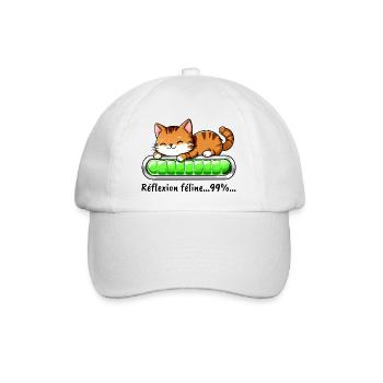 Réflexion Féline à 99% - Chat Mignon - Casquette classique - blanc/blanc - Devant