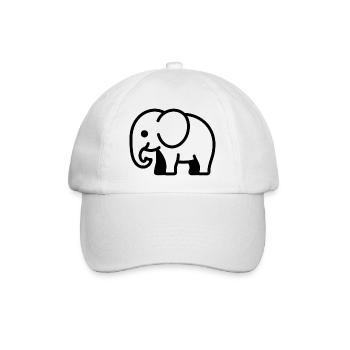 Elefant - Baseballkappe - Weiß/Weiß - Vorne