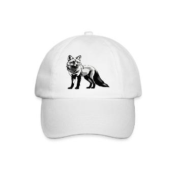 Fuchs - Cute Animal Design - Baseballkappe - Weiß/Weiß - Vorne