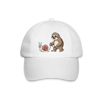Sloth and snail - Baseball Cap - white/white - Front