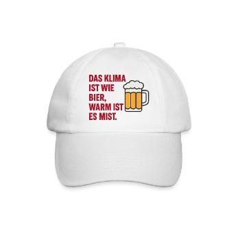 Slogan drôle sur le climat – bière froide, climat frais - Casquette classique - blanc/blanc - Devant