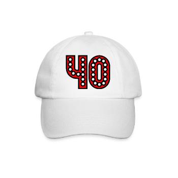 40. 40 ANS. 40e ANNIVERSAIRE. ANNIVERSAIRE 40 ANS. - Casquette classique - blanc/blanc - Devant