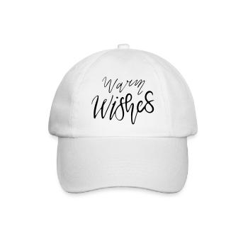 Warm Wishes – Handlettering Design Multi-Color Var - Baseball Cap - white/white - Front
