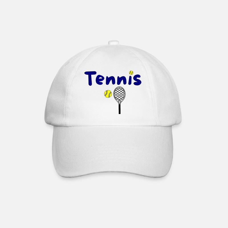 Conception de tennis avec balle et raquette - Casquette classique - blanc/blanc