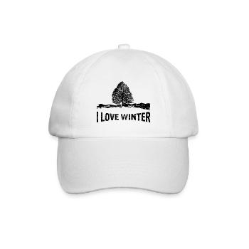 I love winter with a barren bath - Baseball Cap - white/white - Front