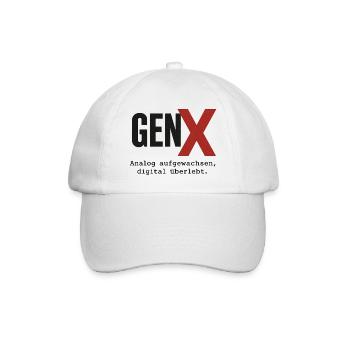 GenX Digital Retro Design - Baseballkappe - Weiß/Weiß - Vorne