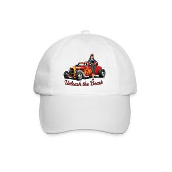 Rostiges Hot Rod mit Weiblicher Begleitung - Baseballkappe - Weiß/Weiß - Vorne