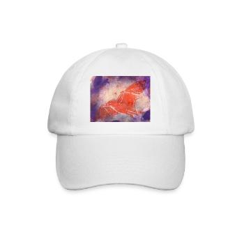 Mystical red bat in watercolor style - Baseball Cap - white/white - Front