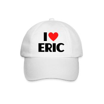 I love Eric Rotes Herz Liebe Fan Geschenk - Baseballkappe - Weiß/Weiß - Vorne