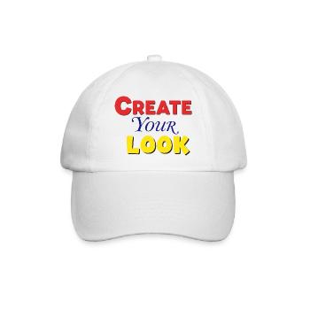 Lebendiges, farbenfrohes, kreatives Textdesign - Baseballkappe - Weiß/Weiß - Vorne