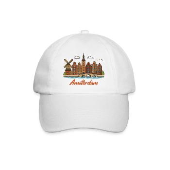 Charmant paysage urbain d’Amsterdam - Casquette classique - blanc/blanc - Devant