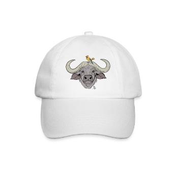 Buffle trapu avec oiseau chanteur - Casquette classique - blanc/blanc - Devant