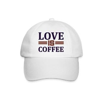 Love is coffee - Baseball Cap - white/white - Front