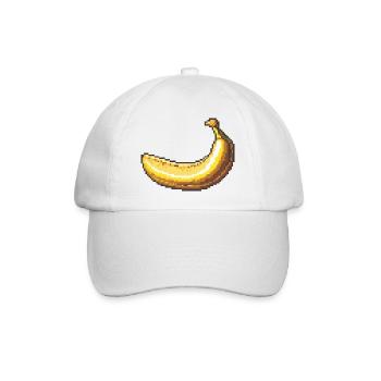 Pixelbanane Retro Pixelkunst - Baseballkappe - Weiß/Weiß - Vorne