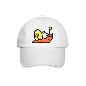 Snail Sunglasses Cute Cute Happy Cool - Baseball Cap - white/white - Front