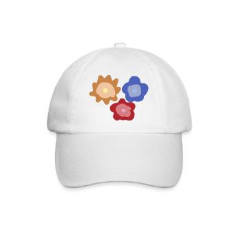 Abstract Flower Circles - Baseball Cap - white/white - Front
