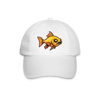 Poisson rouge Halloween Bande dessinée Zombie - Casquette classique - blanc/blanc - Devant