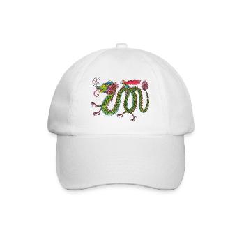 Dragon with Reading Rider - Baseball Cap - white/white - Front