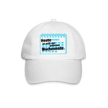 Nirgends Wochenende  - Baseballkappe - Weiß/Weiß - Vorne