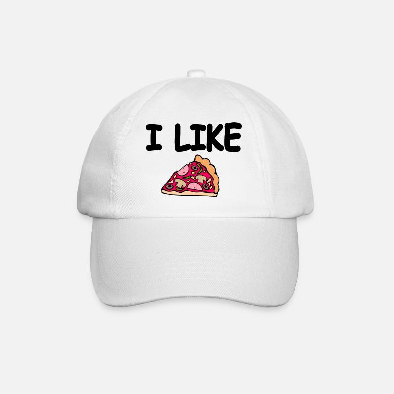 Pizza - Baseballkappe - Weiß/Weiß