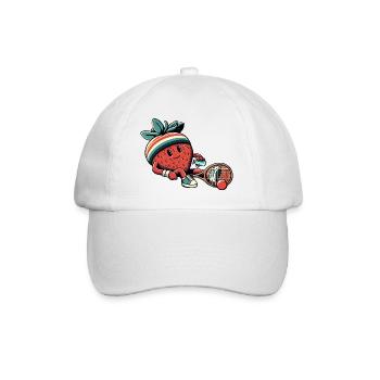 Fraise jouant au tennis avec bandeau rétro - Casquette classique - blanc/blanc - Devant