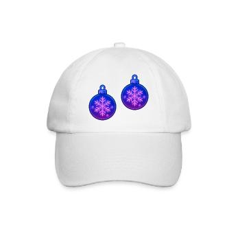Christmas Ball Snowflake Ornament - Baseball Cap - white/white - Front