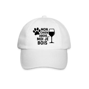 Mon chien aboie moi je bois, humour, cadeau noël - Casquette classique - blanc/blanc - Devant