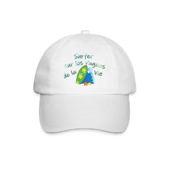 Surfer sur les vagues de la Vie - Casquette classique - blanc/blanc - Devant
