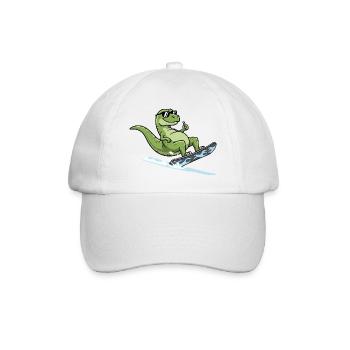 Surfeur dinosaure cool avec des lunettes de soleil - Casquette classique - blanc/blanc - Devant
