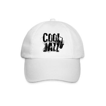 cool jazz music logo - Baseball Cap - white/white - Front