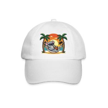 Lustiger Koala im Strand-Hängematten-Sommerurlaub - Baseballkappe - Weiß/Weiß - Vorne