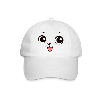 Kawaii Dog Face Funny Smile - Baseball Cap - white/white - Front