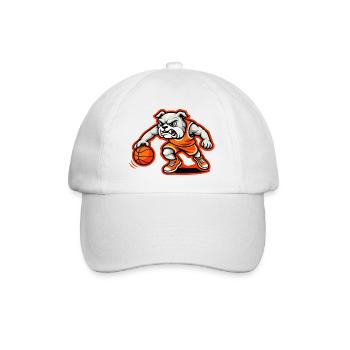 Bulldog Basketball Power Dribble Mascot - Baseball Cap - white/white - Front
