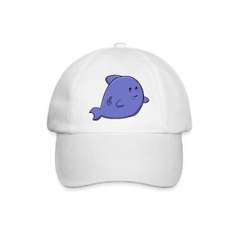 Cute Blue Shark Adorable Kawaii Ocean Animal - Baseball Cap - white/white - Front