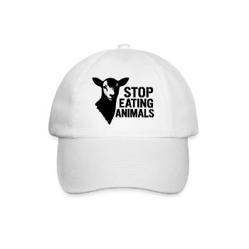 Alpaca Stop Eating Animals - Baseballkappe - Weiß/Weiß - Vorne