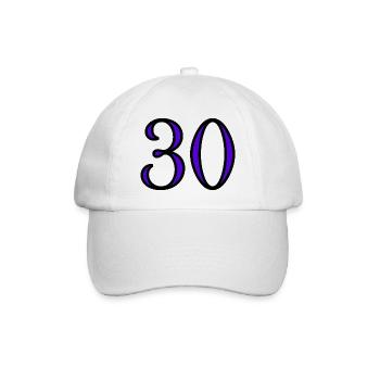 30. 30 ANS. 30e ANNIVERSAIRE. ANNIVERSAIRE 30 ANS. - Casquette classique - blanc/blanc - Devant