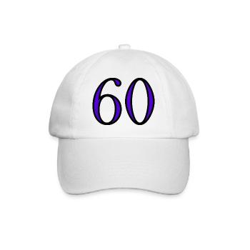 60. 60 ANS. 60e ANNIVERSAIRE. ANNIVERSAIRE 60 ANS. - Casquette classique - blanc/blanc - Devant