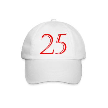 25. 25 JAHRE. 25. JUBILÄUM. 25 JAHRESJUBILÄUM. - Baseballkappe - Weiß/Weiß - Vorne