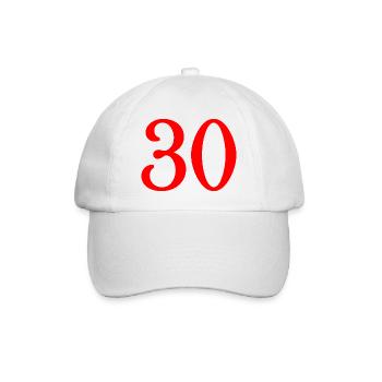 30. 30 ANS. 30e ANNIVERSAIRE. ANNIVERSAIRE 30 ANS. - Casquette classique - blanc/blanc - Devant