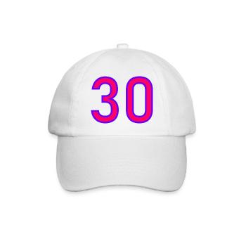 30. 30 ANS. 30e ANNIVERSAIRE. ANNIVERSAIRE 30 ANS. - Casquette classique - blanc/blanc - Devant