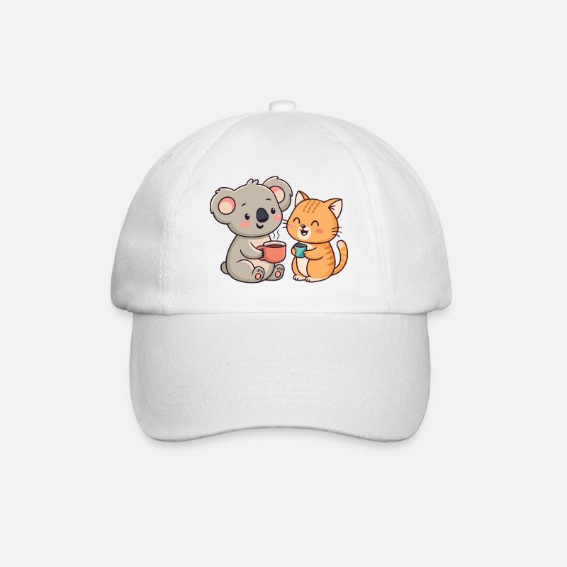 Amitié Café Koala et Chat - Casquette classique - blanc/blanc