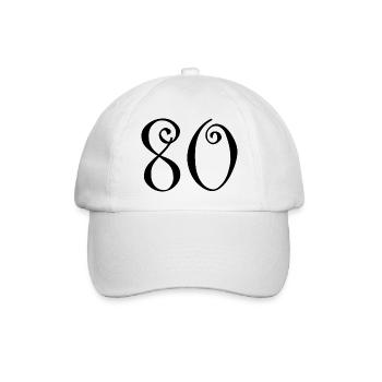 80. 80 JAHRE. 80. JUBILÄUM. 80-JAHRES-JUBILÄUM. - Baseballkappe - Weiß/Weiß - Vorne