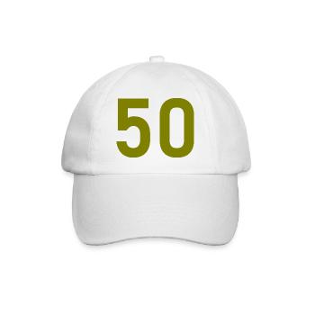 50. 50 JAHRE. 50-JÄHRIGES JUBILÄUM. 50-JÄHRIGES JUBILÄUM. - Baseballkappe - Weiß/Weiß - Vorne