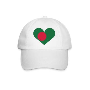Bangladeshi flag in the shape of a heart - Baseball Cap - white/white - Front